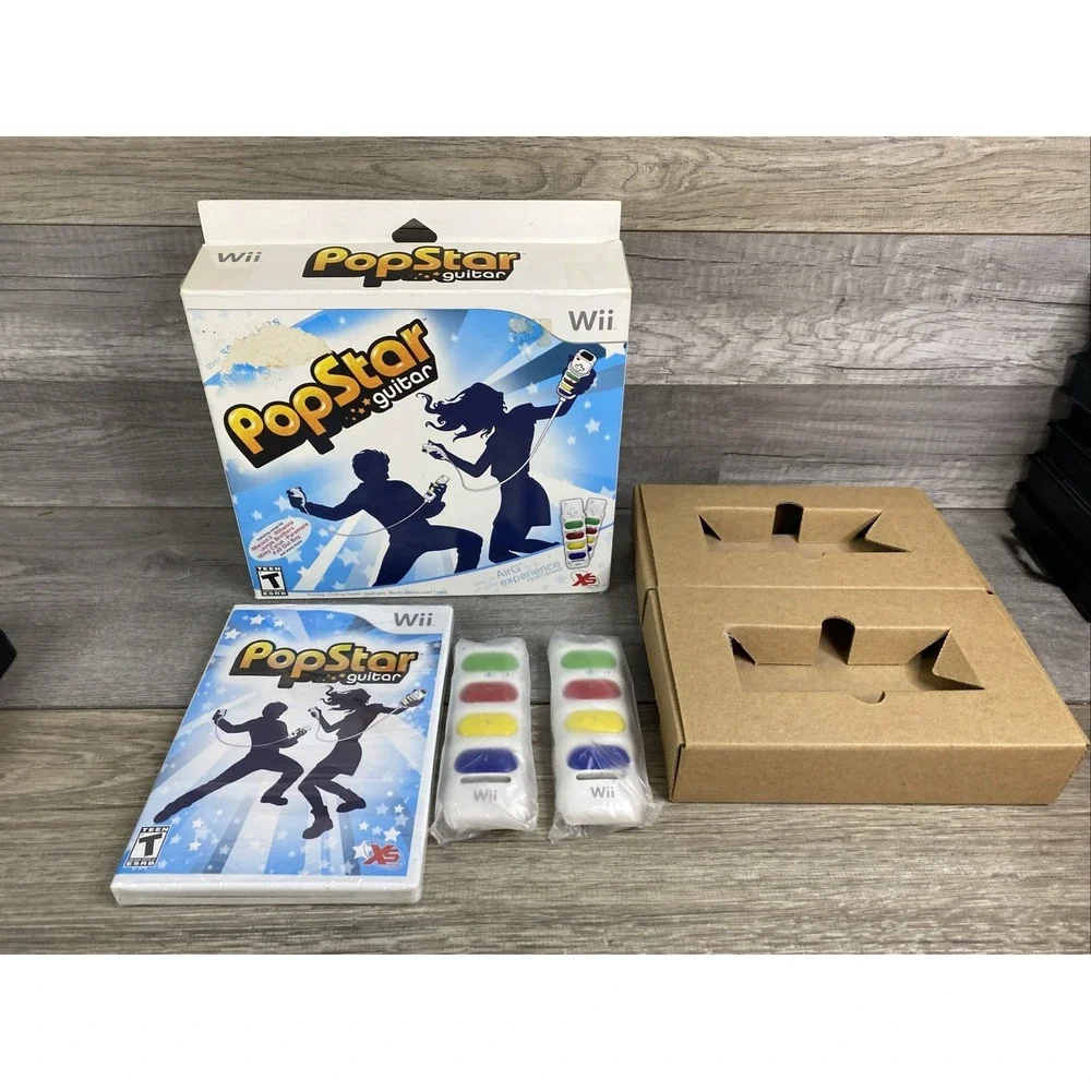 PopStar Guitar /w AirGs Nintendo Wii 2008 New Open‎ Box